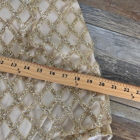 L' Atiste By Amy Glitter Sequin Gold Short Jumpsuit Size L Party Sexy Dance - Picture 6 of 9